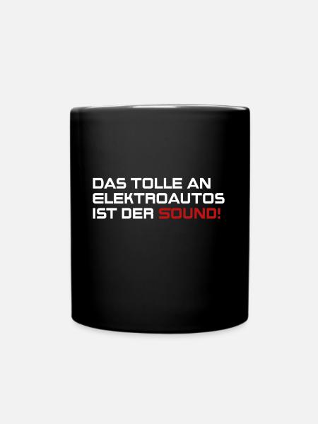 Elektroauto und Sound - Tasse einfarbig - Schwarz