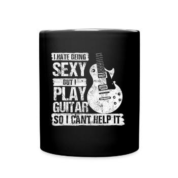 guitar music saying - Full Colour Mug - black - Front