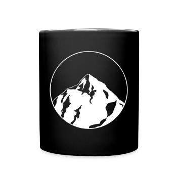 big mountain in a circle - Design - Full Colour Mug - black - Front