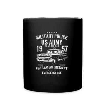 US Army classic car - Tasse einfarbig - Schwarz - Vorne