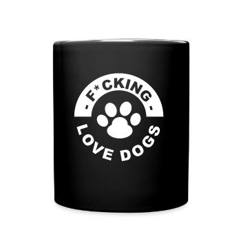 Hundeliebe - Tasse einfarbig - Schwarz - Vorne