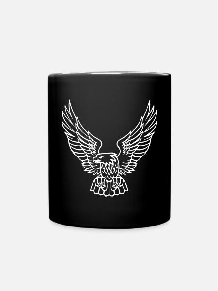 Adler aus einfachen Linien - Tasse einfarbig - Schwarz