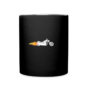 Hellbike, motorcycle with flames for all bikers - Full Colour Mug - black - Front