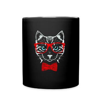Lunettes de chat - Mug uni - noir - Devant