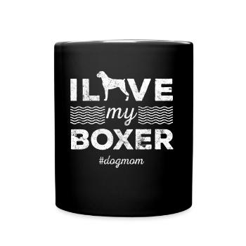 I love my dog boxer - Full Colour Mug - black - Front