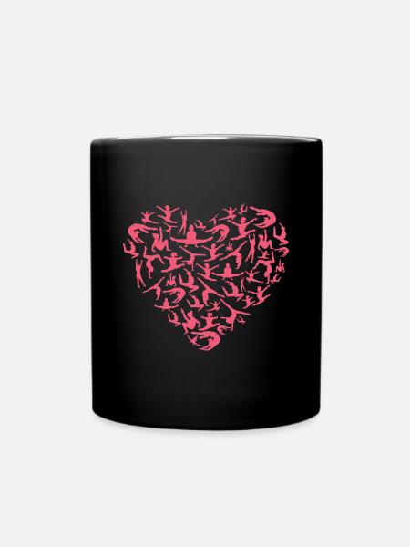 Mädchen Gymnastik Rotes Herz Frauen Turnerin - Tasse einfarbig - Schwarz