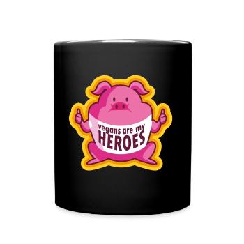 porc vegan - Mug uni - noir - Devant