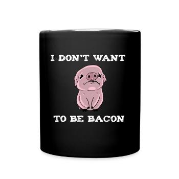 Animal welfare vegan vegetarian animal love pig fan - Full Colour Mug - black - Front