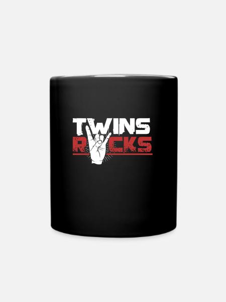 Twins rock twins rock - Full Colour Mug - black
