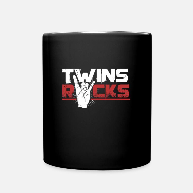 Twins rock twins rock - Full Colour Mug - black