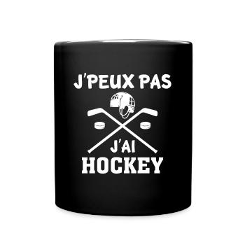 t-shirt drôle j'peux pas j'ai hockey - Mug uni - noir - Devant