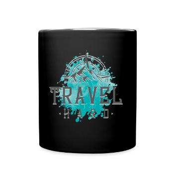 Reise Kompass - Tasse einfarbig - Schwarz - Vorne