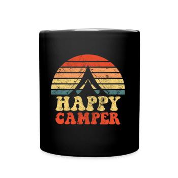 Campeur heureux camping nature - Mug uni - noir - Devant