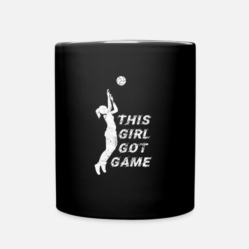 Frau Volleyball Spiel - Tasse einfarbig - Schwarz