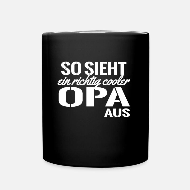 Opa Spruch cooler Opa lustige Sprueche - Tasse einfarbig - Schwarz