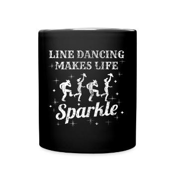Line Dance Dancing Dancer Country Music Gift - Full Colour Mug - black - Front