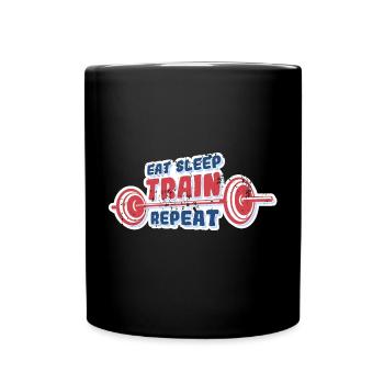 Eat Sleep Train Repeat - Tasse einfarbig - Schwarz - Vorne
