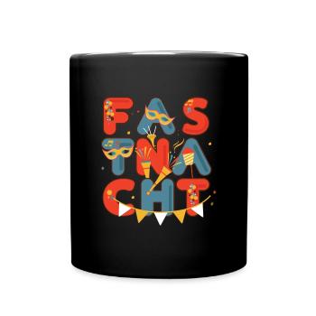 Fastnacht Party Shirt - Tasse einfarbig - Schwarz - Vorne