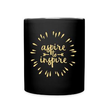 Aspire à inspirer | noir - Mug uni - noir - Devant