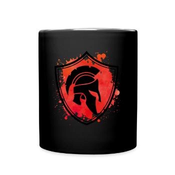 spartaner helm wappen spartan sparta - Tasse einfarbig - Schwarz - Vorne