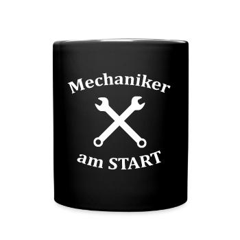 Mechaniker Werkstatt Automechaniker Auto Spruch - Tasse einfarbig - Schwarz - Vorne