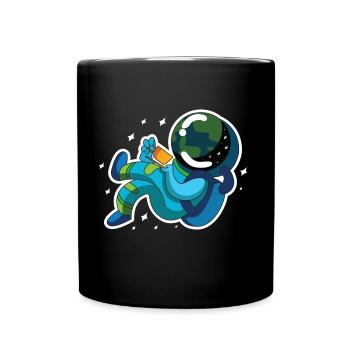 Astronaut kaffee - Tasse einfarbig - Schwarz - Vorne