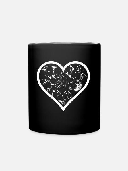 Tee shirt Coeur pour tous les animaux - Mug uni - noir