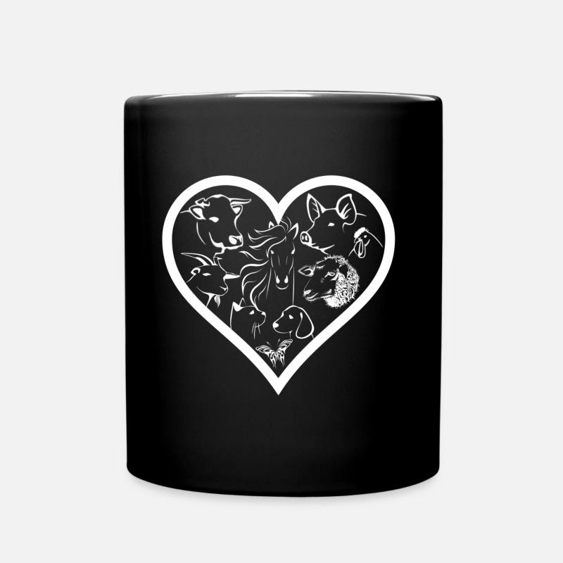 Tee shirt Coeur pour tous les animaux - Mug uni - noir
