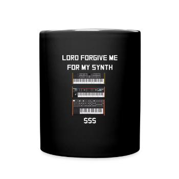 Piano Piano Musician Keyboard Analog Synthesizer - Full Colour Mug - black - Front