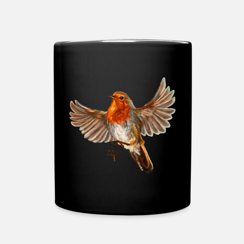 Roter Vogel - Tasse einfarbig - Schwarz