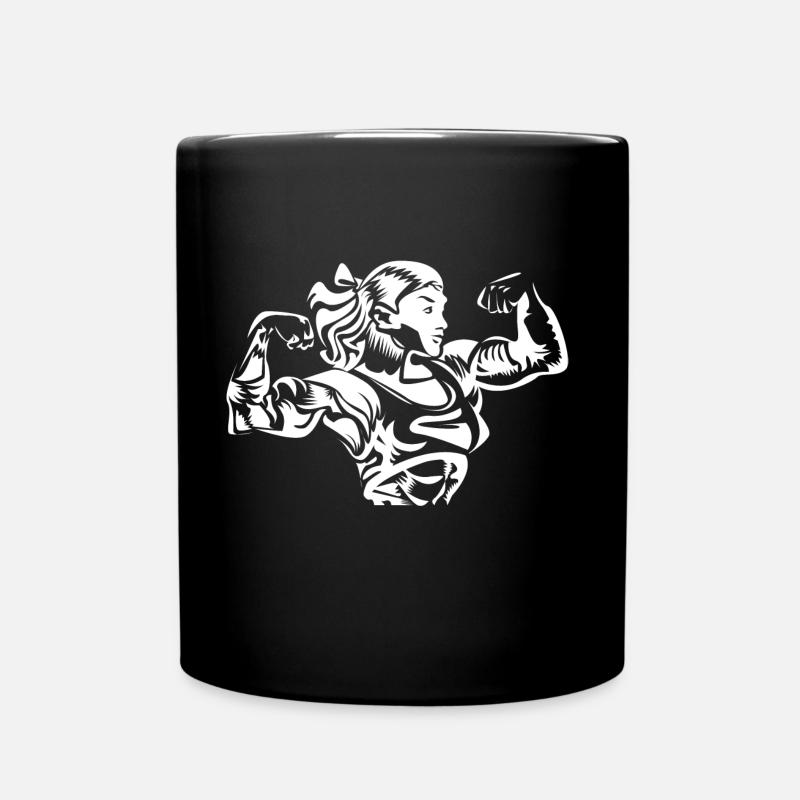 Bodybuilder de muscles femme - Mug uni - noir