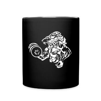 löwe fitness beast bodybuilding - Tasse einfarbig - Schwarz - Vorne