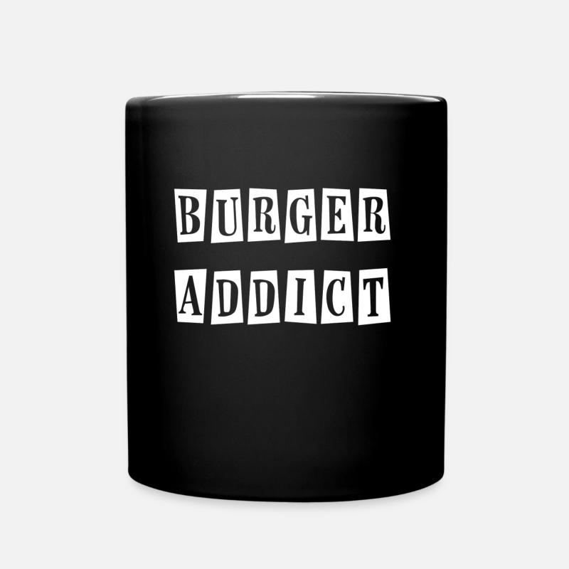 burger addict - Full Colour Mug - black