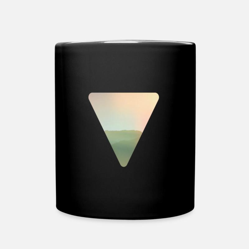 Mountain Mountains Sunset Abstract Gift - Full Colour Mug - black