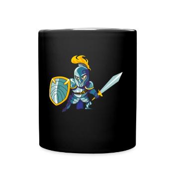 knight sword middle ages comic - Full Colour Mug - black - Front