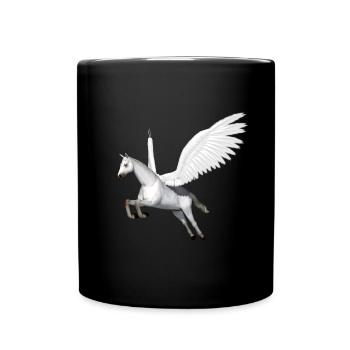 Pegasus, Horse, Flying Horse, Horse with Wing - Full Colour Mug - black - Front