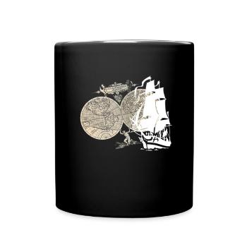 Ship + Map - Full Colour Mug - black - Front
