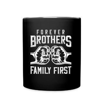 frères, toujours, famille, poing, dire - Mug uni - noir - Devant