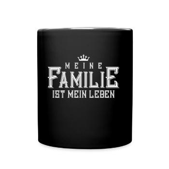 familie mein leben - Tasse einfarbig - Schwarz - Vorne