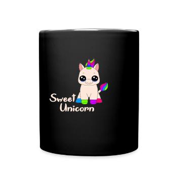 Unicorn#Sweet Unicorn#Einhorn#Geschenkidee - Tasse einfarbig - Schwarz - Vorne