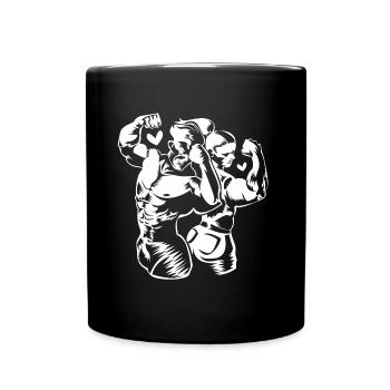 fitness couple muscles heart - Full Colour Mug - black - Front