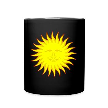 Soleil avec visage - Mug uni - noir - Devant