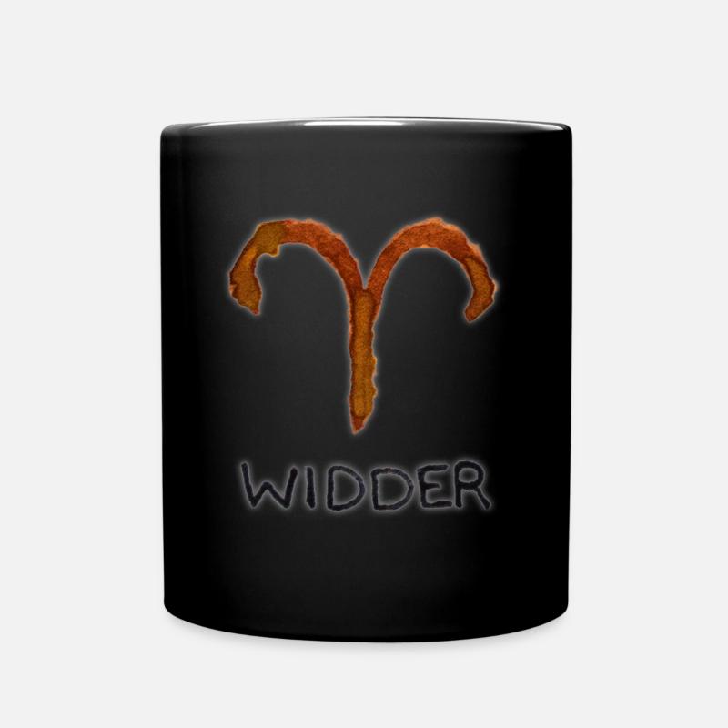 Sternzeichen Widder - Tasse einfarbig - Schwarz