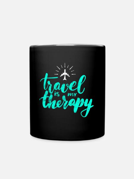 travel claim therapy - Full Colour Mug - black
