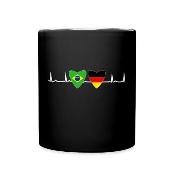 Brésil-Allemand Drapeau Allemagne Cadeau - Mug uni - noir - Devant