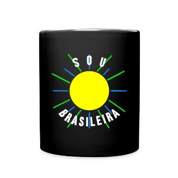 Brésilienne brasileira drapeau brésilien cadeau - Mug uni - noir - Devant