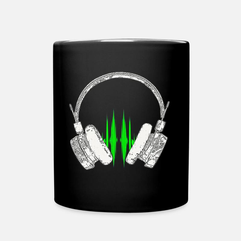 DJ Headphones Music Wave - Mug uni - noir
