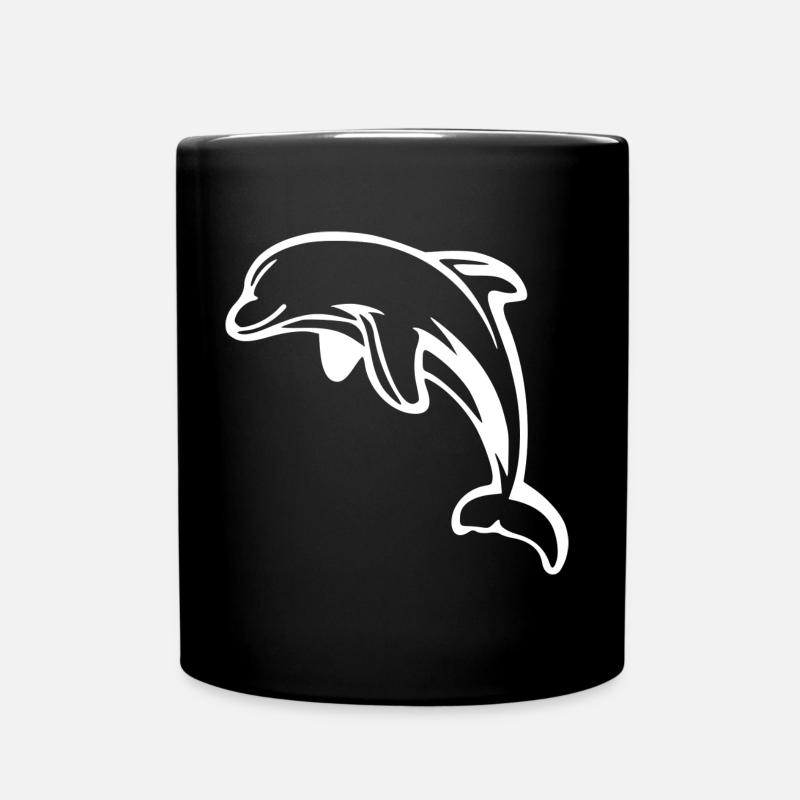 Kleiner Delphin - Tasse einfarbig - Schwarz