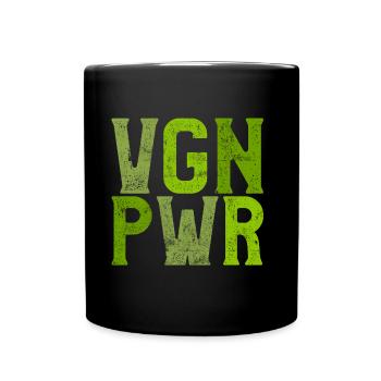 Vegan force saying - Full Colour Mug - black - Front