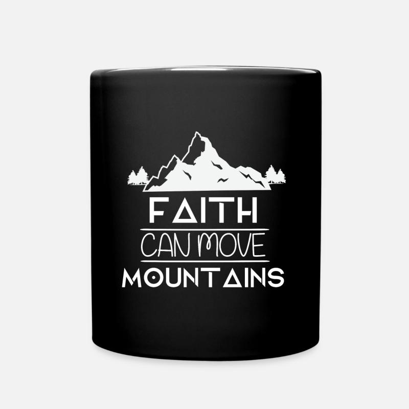 christlich Glaube Jesus Gott Motivation Berge - Tasse einfarbig - Schwarz